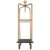 VEVOR Hotel Luggage Cart, 1200 lbs Heavy Duty Bellman Cart with Stainless Steel Frame, 8 in Rubber Wheels, Black Carpeted Deck, Commercial Luggage Carrier Rolling Trolley for Hotels,Resorts, Rose Gold