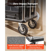 VEVOR Hotel Luggage Cart, 1500 lbs Heavy Duty Bellman Cart with Stainless Steel Frame, 8 in Rubber Wheels, Gray Carpeted Deck, Commercial Luggage Carrier Rolling Trolley for Hotels,Resorts,Silver
