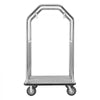 VEVOR Hotel Luggage Cart, 1500 lbs Heavy Duty Bellman Cart with Stainless Steel Frame, 8 in Rubber Wheels, Gray Carpeted Deck, Commercial Luggage Carrier Rolling Trolley for Hotels,Resorts,Silver