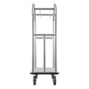 VEVOR Hotel Luggage Cart, 1500 lbs Heavy Duty Bellman Cart with Stainless Steel Frame, 8 in Rubber Wheels, Gray Carpeted Deck, Commercial Luggage Carrier Rolling Trolley for Hotels,Resorts,Silver