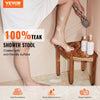 VEVOR Corner Teak Shower Bench, 12.4" Height 11.5" Radius, 100% Teak Wood Corner Shower Beach, 300 LBS with Storage Shelf, Shower Stool for Inside & Outside Shower, for Bathroom