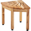 VEVOR Corner Teak Shower Bench, 12.4" Height 11.5" Radius, 100% Teak Wood Corner Shower Beach, 300 LBS with Storage Shelf, Shower Stool for Inside & Outside Shower, for Bathroom