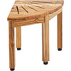 VEVOR Corner Teak Shower Bench, 12.4" Height 11.5" Radius, 100% Teak Wood Corner Shower Beach, 300 LBS with Storage Shelf, Shower Stool for Inside & Outside Shower, for Bathroom