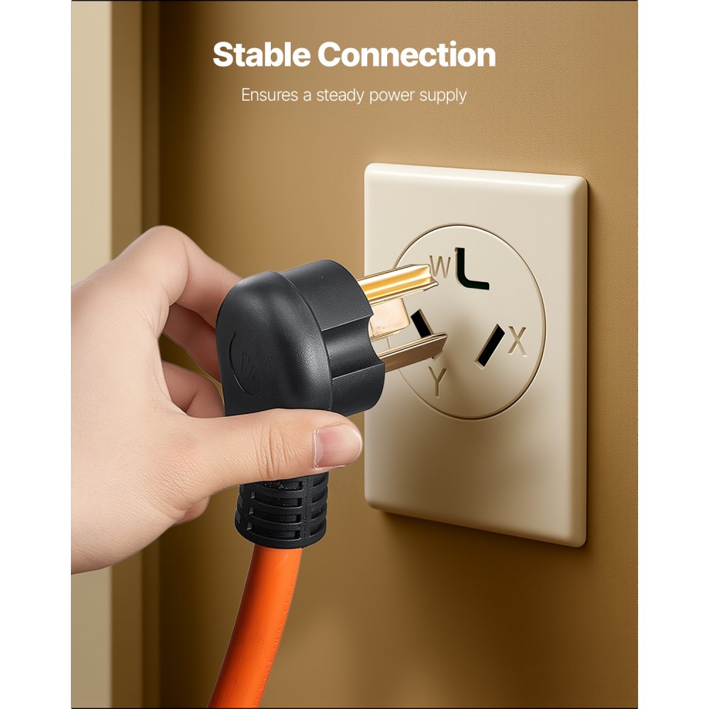 VEVOR 10 ft Dryer Extension Cord, 3-Prong NEMA 10-30P to 10-30R Dryer Cord, 125V/250V STW 10AWG/3C, 30A, Pure Copper Wire Cable with Black Non-woven Bag and PVC Cable Tie, Ideal for Indoor & Outdoor
