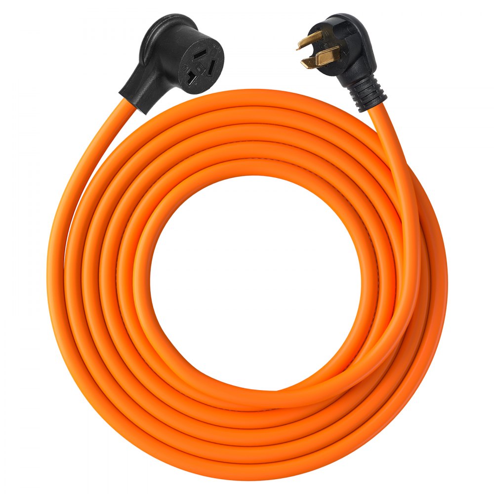 VEVOR 50 ft Dryer Extension Cord, 3-Prong NEMA 10-30P to 10-30R Dryer Cord, 125V/250V STW 10AWG/3C, 30A, Pure Copper Wire Cable with Black Non-woven Bag and PVC Cable Tie, Ideal for Indoor & Outdoor