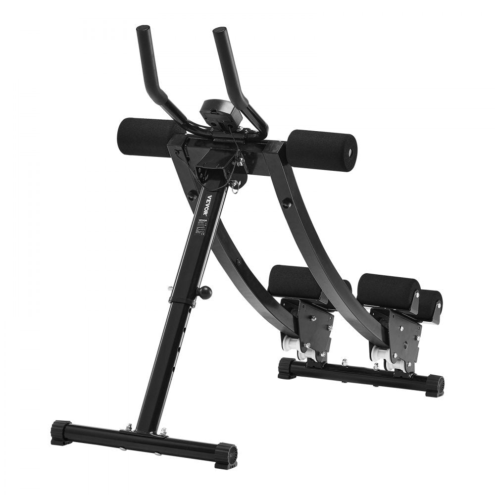 VEVOR AB Workout Machine, Dual-track Ab Workout Equipment at Home Gym, Core & Abdominal Trainers for Women, 440 lbs Weight Capacity Strength Training Ab Cruncher, Foldable Adjustable Fitness Exerciser