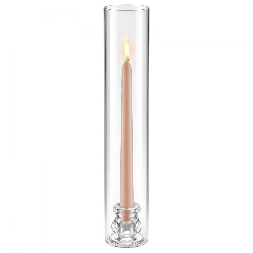 VEVOR Hurricane Candle Holders Set of 24, Φ2.56 x 13.78 in Tall Clear Glass Cylinder Candleholder Sleeve, High Borosilicate Glass, Wind Protection for Wedding, Table Centerpiece, Party, Home Decor