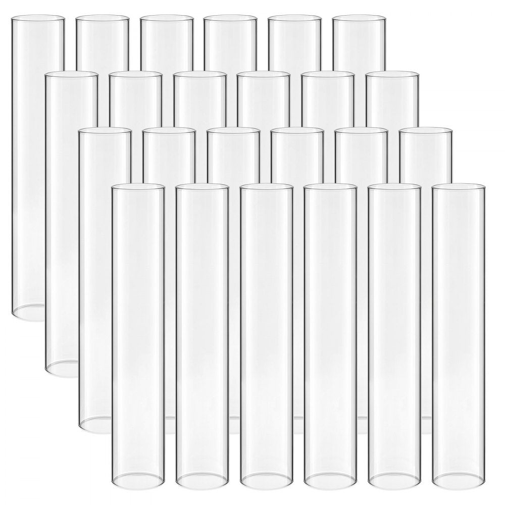 VEVOR Hurricane Glass Cylinders Set of 24, Φ2.56 x 13.78 in Tall Clear Glass Candle Covers, High Borosilicate Glass Sleeves for Pillar Candles, Wedding Centerpieces, Home Decor, Party, Wind Protection