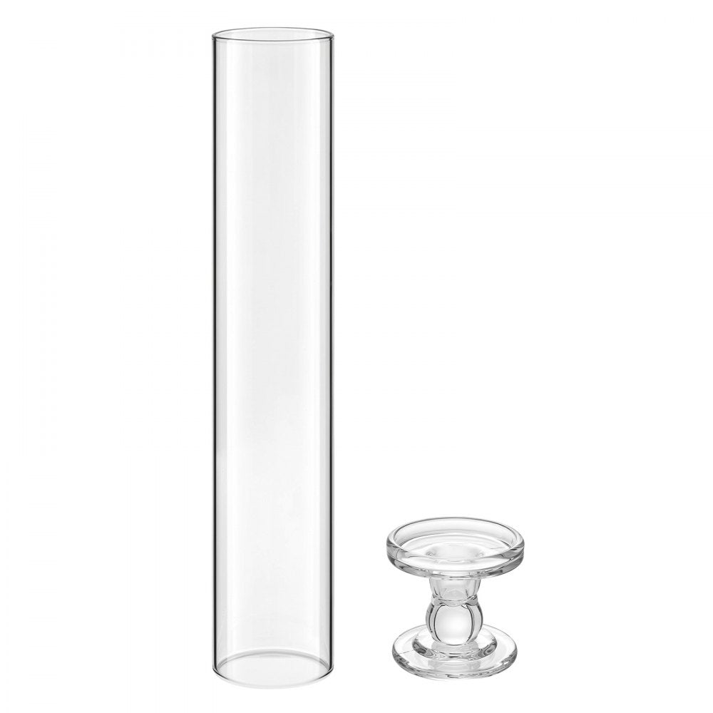 VEVOR Hurricane Candle Holders Set of 24, 12.6 in Tall Clear Glass Taper Candle Holders, High Borosilicate Glass, 2.36 in Cylinder for Wedding, Table Centerpiece, Party, Home Decor, Wind Protection