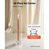 VEVOR Hurricane Candle Holders Set of 36, Φ2.56 x 13.78 in Tall Clear Glass Cylinder Candleholder Sleeve, High Borosilicate Glass, Wind Protection for Wedding, Table Centerpiece, Party, Home Decor