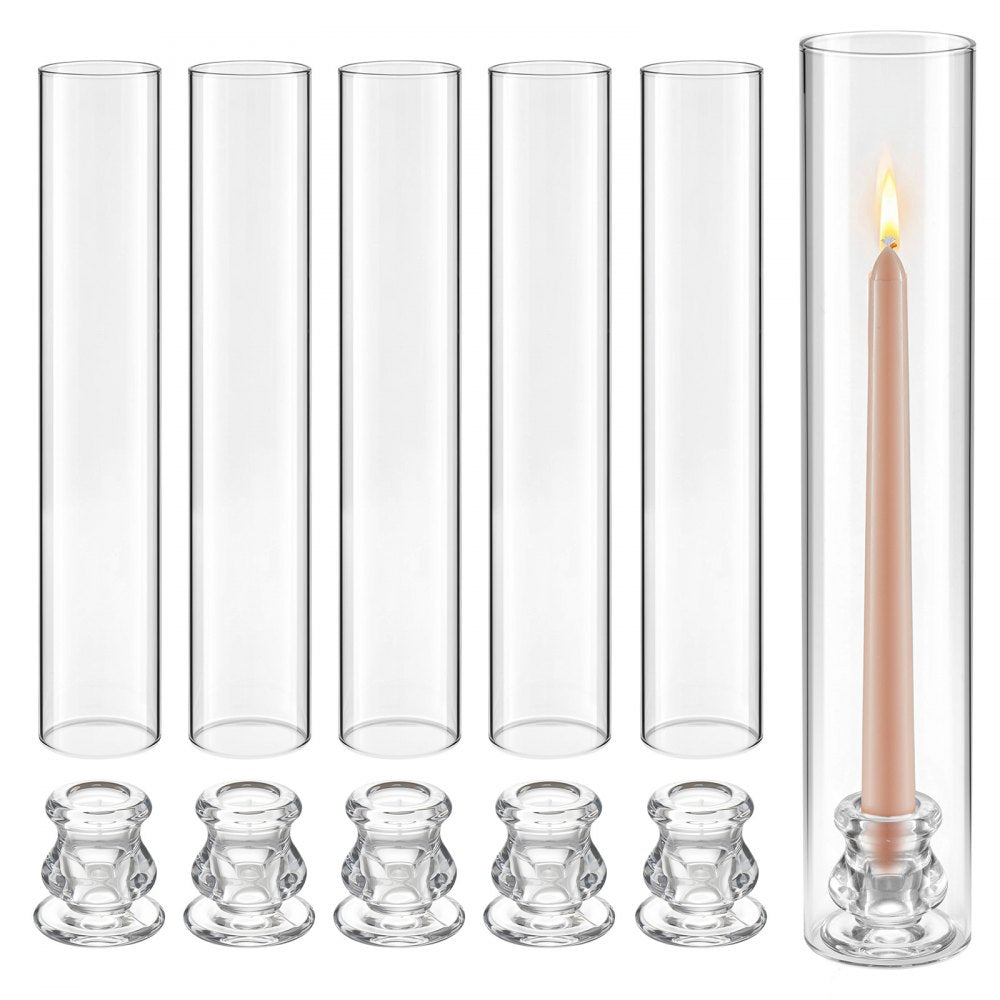 VEVOR Hurricane Candle Holders Set of 36, Φ2.56 x 13.78 in Tall Clear Glass Cylinder Candleholder Sleeve, High Borosilicate Glass, Wind Protection for Wedding, Table Centerpiece, Party, Home Decor