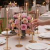 VEVOR Hurricane Candle Holders Set of 18, Gold Metal Stand with Clear Glass Cylinders, Elegant Tiered Centerpieces Wind Protection for Wedding, Table Centerpieces, Party, Home Decor, Modern Style