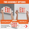 VEVOR LED Emergency Exit Sign, Dual Adjustable LED Heads, Battery-Backed Fire Exit Lighting, Red Letter Combo, Commercial Grade