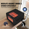 VEVOR Laser Engraver Enclosure, 31.5 x 31.5 x 19.6", Dual-Direction Viewing, Flame Retardant and Fireproof Protective Cover, with Exhaust Fan and Pipe, Insulates Smoke, Noise and Eye Protection