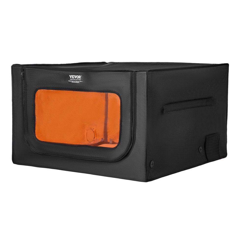 VEVOR Laser Engraver Enclosure, 31.5 x 31.5 x 19.6", Dual-Direction Viewing, Flame Retardant and Fireproof Protective Cover, with Exhaust Fan and Pipe, Insulates Smoke, Noise and Eye Protection