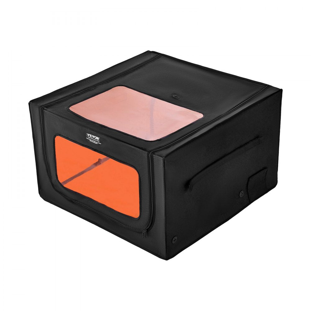 VEVOR Laser Engraver Enclosure, 31.5 x 31.5 x 19.6", Dual-Direction Viewing, Flame Retardant and Fireproof Protective Cover, with Exhaust Fan and Pipe, Insulates Smoke, Noise and Eye Protection