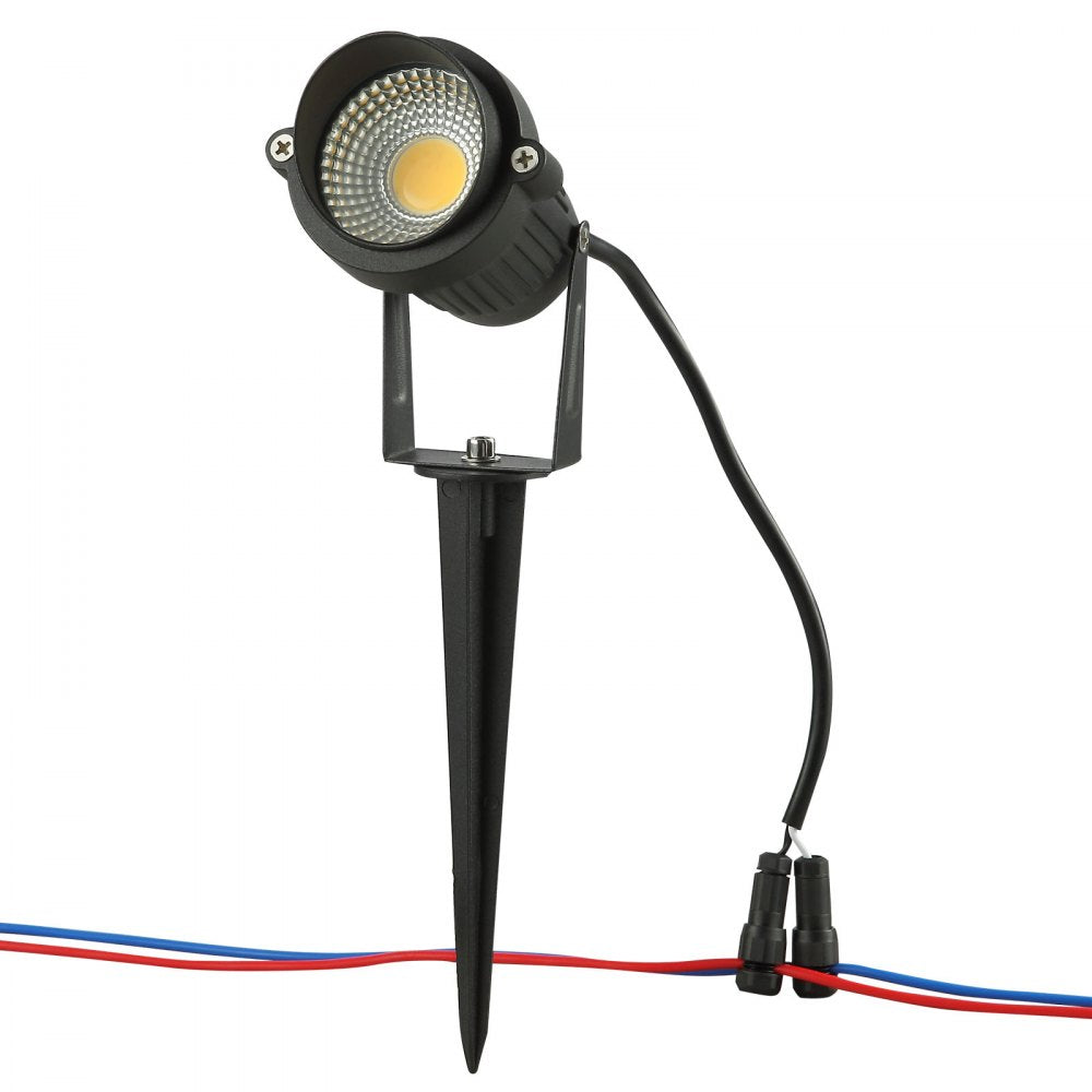 VEVOR Landscape Lighting, 6W Low Voltage LED Landscape Lights, IP66 Waterproof Landscape Spotlights Yard Lawn Garden Pathway Outdoor Lights 12V 24V 450LM Warm White 3000K (12 Pack with Connectors)