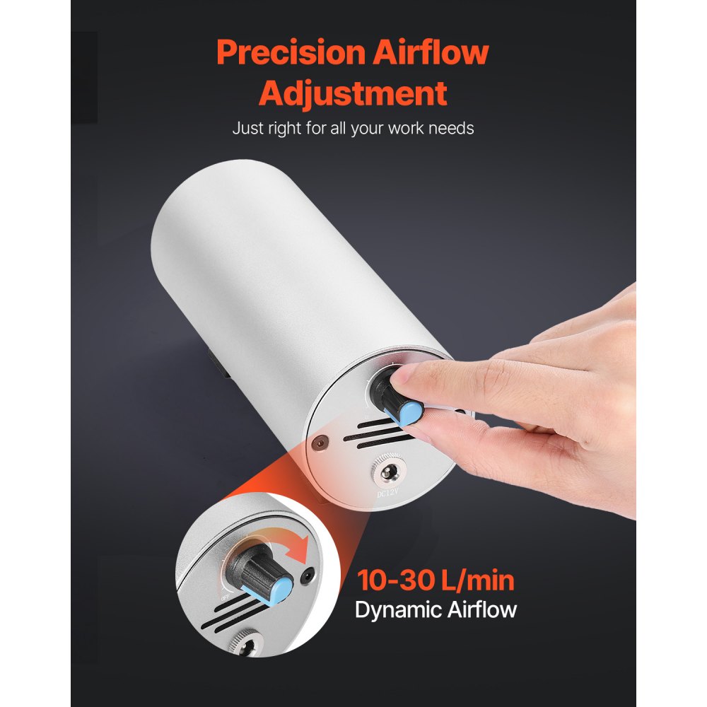 VEVOR Air Assist, Adjustable 30 L/min Airflow, Air Assist Pump Kit for Laser Cutter and Engraver, Clear Smoke and Dust, Reduce Surface Temperature, Shield Laser Lens, for Laser Engraver ≥ 20W