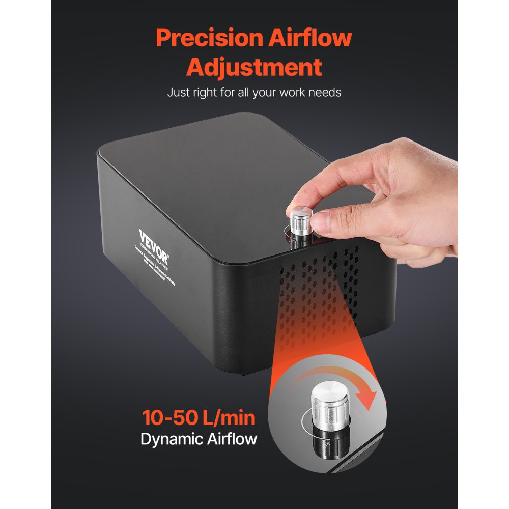 VEVOR Air Assist, Adjustable 50 L/min Airflow, Air Assist Pump Kit for Laser Cutter and Engraver, Clear Smoke and Dust, Reduce Surface Temperature, Shield Laser Lens, for Laser Engraver ≥ 20W