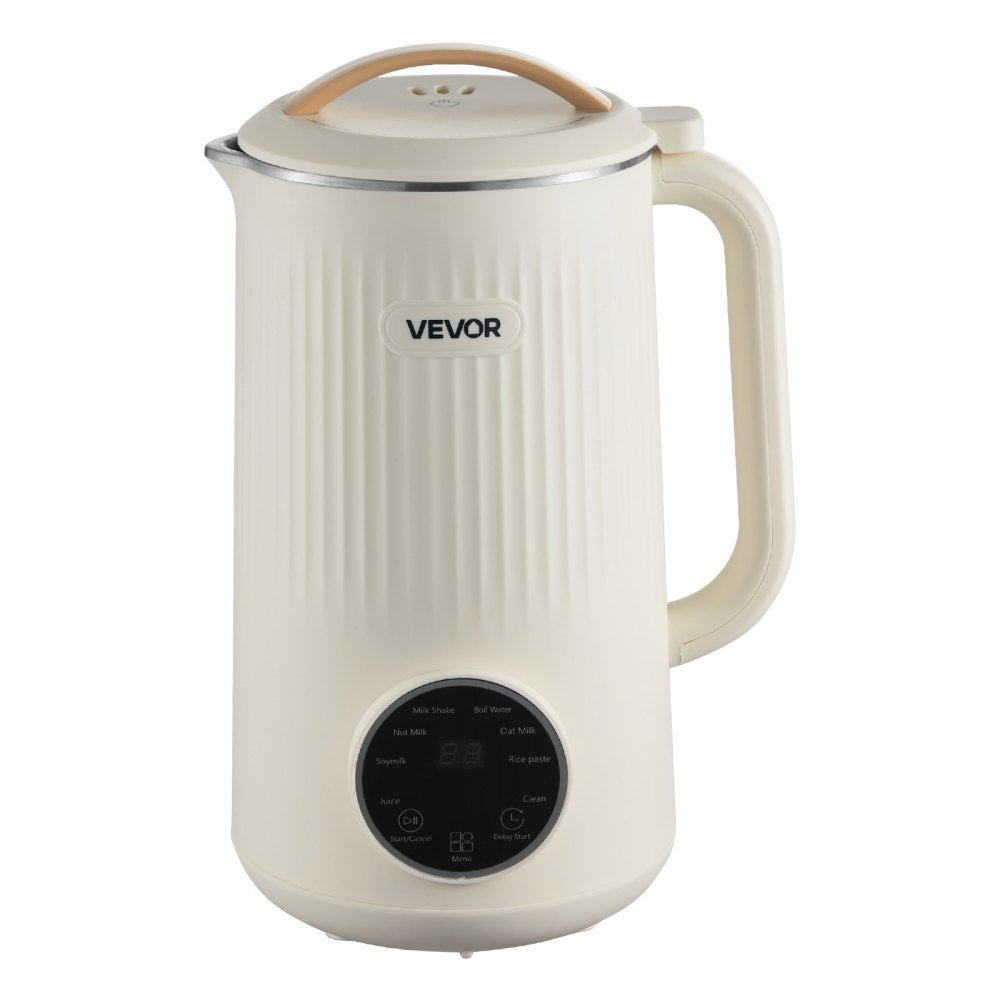 VEVOR 8-in-1 Nut Milk Maker, 34 oz Soy Milk Maker with 180W Blending, for Homemade Oat, Nut, Soy, Juice, Milkshake, Rice Cereal, Plant-Based Beverages with Self-Cleaning, Boil Water, 12-Hour Delay