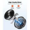 VEVOR Plant Fan, Grow Tent Clip On Fan Rechargeable, USB Port with 9 Speeds & Circulation Mode, Smart Control, Powerful Oscillating, Long Runtime for Hydroponics Circulation Cooling, Black, 2 Pack