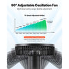 VEVOR Plant Fan, Grow Tent Clip On Fan Rechargeable, USB Port with 9 Speeds & Circulation Mode, Smart Control, Powerful Oscillating, Long Runtime for Hydroponics Circulation Cooling, Black, 1 Pack