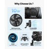 VEVOR Plant Fan, Grow Tent Clip On Fan Rechargeable, USB Port with 9 Speeds & Circulation Mode, Smart Control, Powerful Oscillating, Long Runtime for Hydroponics Circulation Cooling, Black, 1 Pack