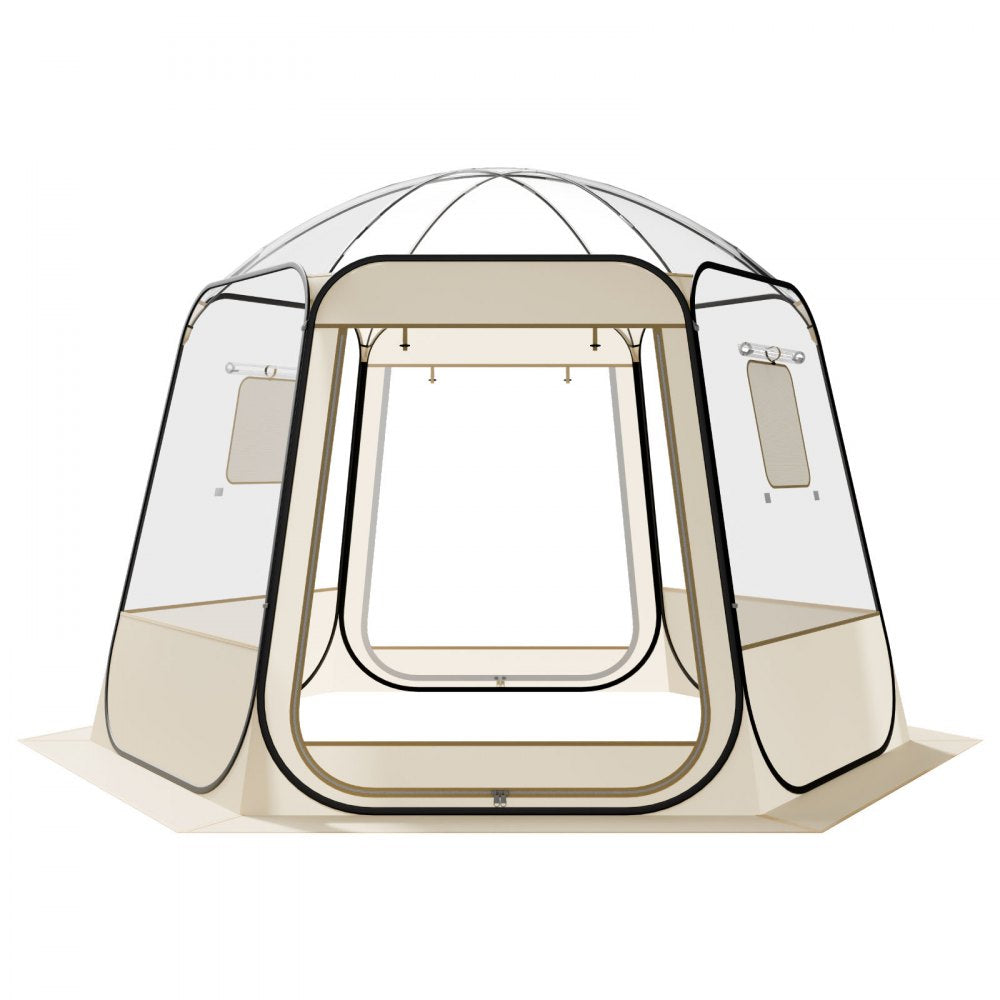VEVOR Pop up Bubble Tent, 10 x 9.2 ft Waterproof & UV-Resistant, Clear Camping Tent Shelter, Outdoor Garden Dome Igloo Tents with Windows, 540° Panoramic View, for 4-8 Persons Patio Backyard