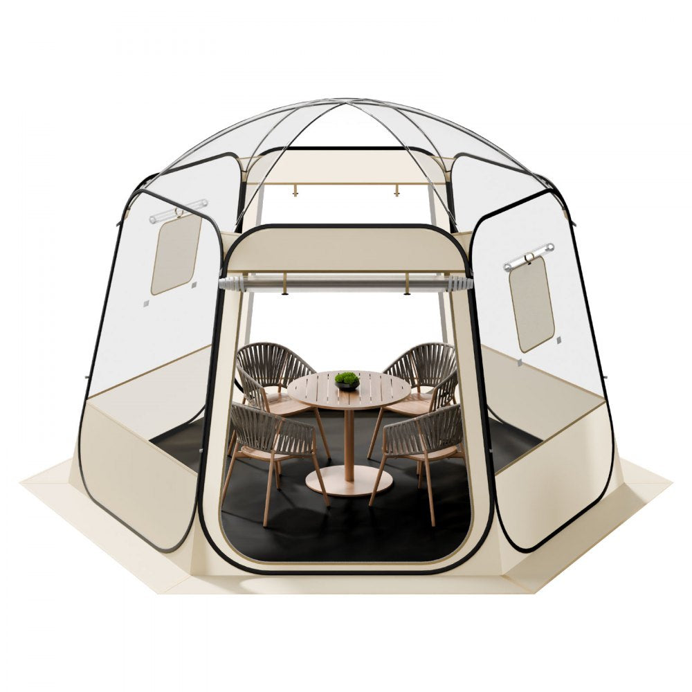 VEVOR Pop up Bubble Tent, 10 x 9.2 ft Waterproof & UV-Resistant, Clear Camping Tent Shelter, Outdoor Garden Dome Igloo Tents with Windows, 540° Panoramic View, for 4-8 Persons Patio Backyard