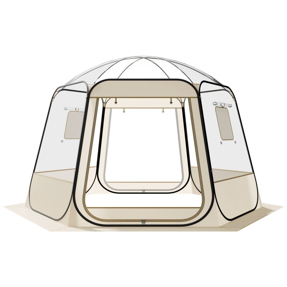 VEVOR Pop up Bubble Tent, 11 x 10.2 ft Waterproof & UV-Resistant, Clear Camping Tent Shelter, Outdoor Garden Dome Igloo Tents with Windows, 540° Panoramic View, for 8-10 Persons Patio Backyard