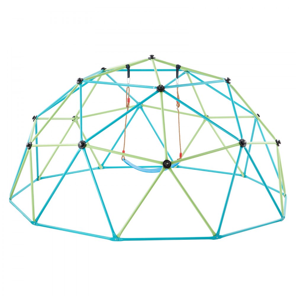 VEVOR Climbing Dome, 10FT Geometric Dome Climber with Swing & Hammock, 1000LBS Loading Kid's Jungle Gym Playground, Easy-Assembly Outdoor Backyard Climbing Equipment for Boys Girls 3 to 10 Years Old