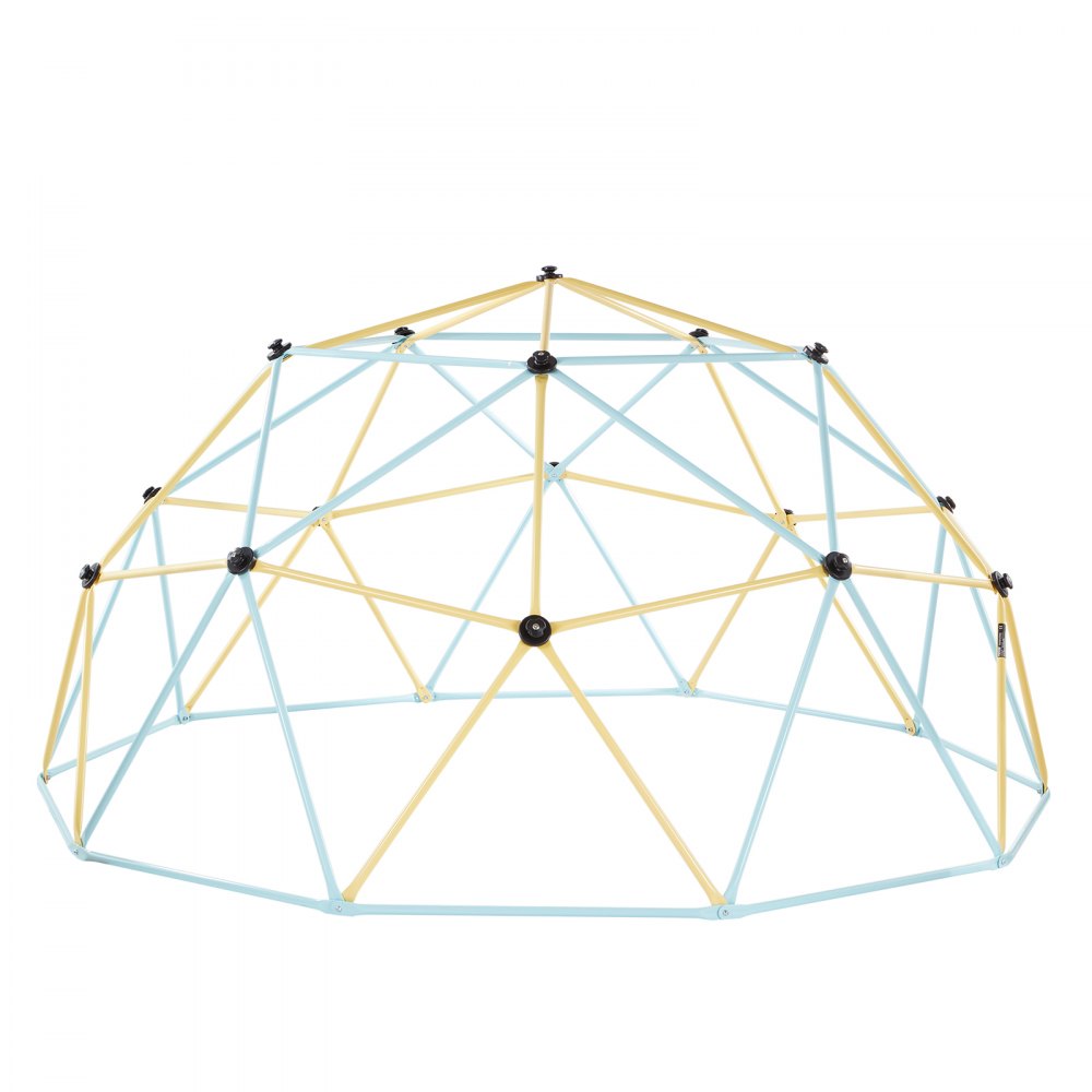 VEVOR Climbing Dome, 10FT Geometric Dome Climber, 1000LBS Loading Jungle Gym Playground with 2 Basketballs & Octopus Net, Easy-Assembly Outdoor Backyard Climbing Equipment for Kids 3 to 10 Years Old