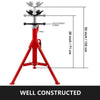 VEVOR Pipe Jack Stand with 4-Ball Transfer V-Head and Folding Legs 1500LB Welding Pipe Stand Adjustable Height 28-52IN 1107A-type Pipe Jacks for Welding