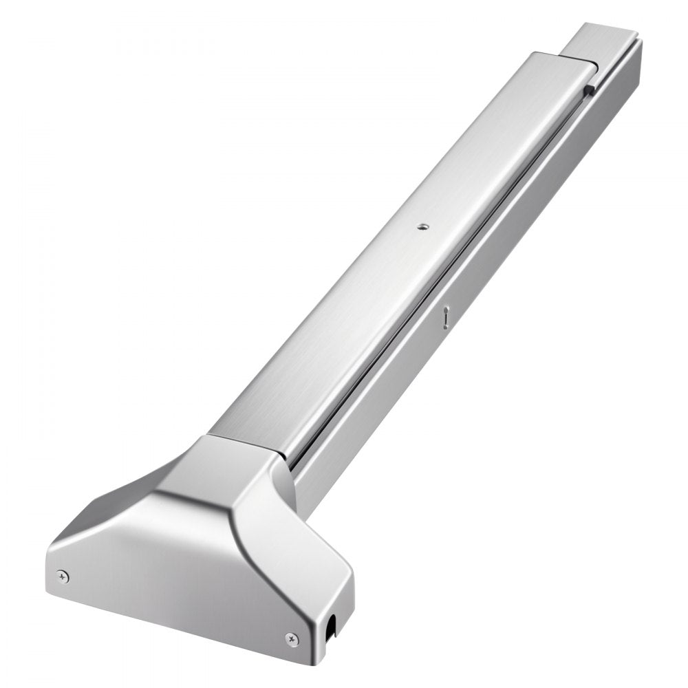 VEVOR Push Bar Panic Exit Device, 28" Stainless Steel Commercial Panic Bar for Exit Doors, Emergency Exit Door Hardware with Vertical Top Rod and Sticker, for 28"-41" Wood or Metal Door, Silver