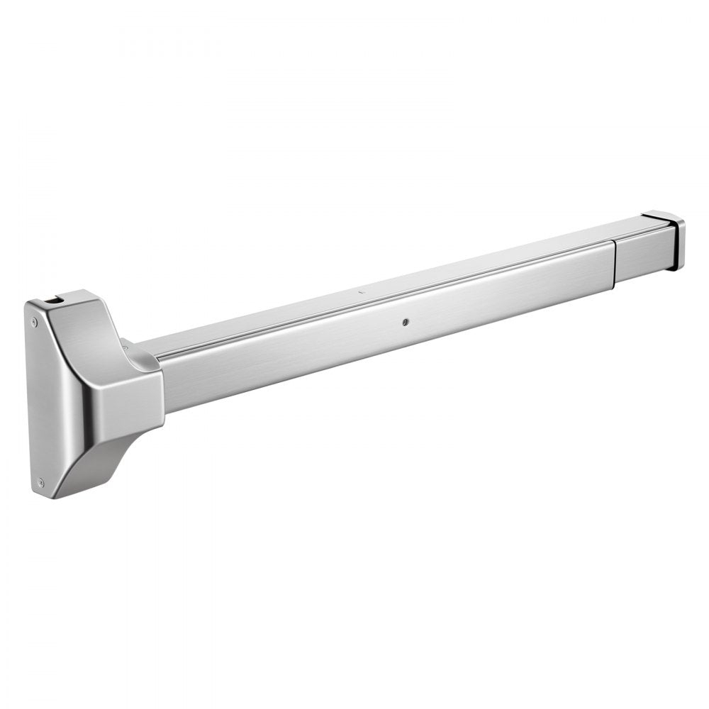 VEVOR Push Bar Panic Exit Device, 28" Stainless Steel Commercial Panic Bar for Exit Doors, Emergency Exit Door Hardware with Vertical Top Rod and Sticker, for 28"-41" Wood or Metal Door, Silver