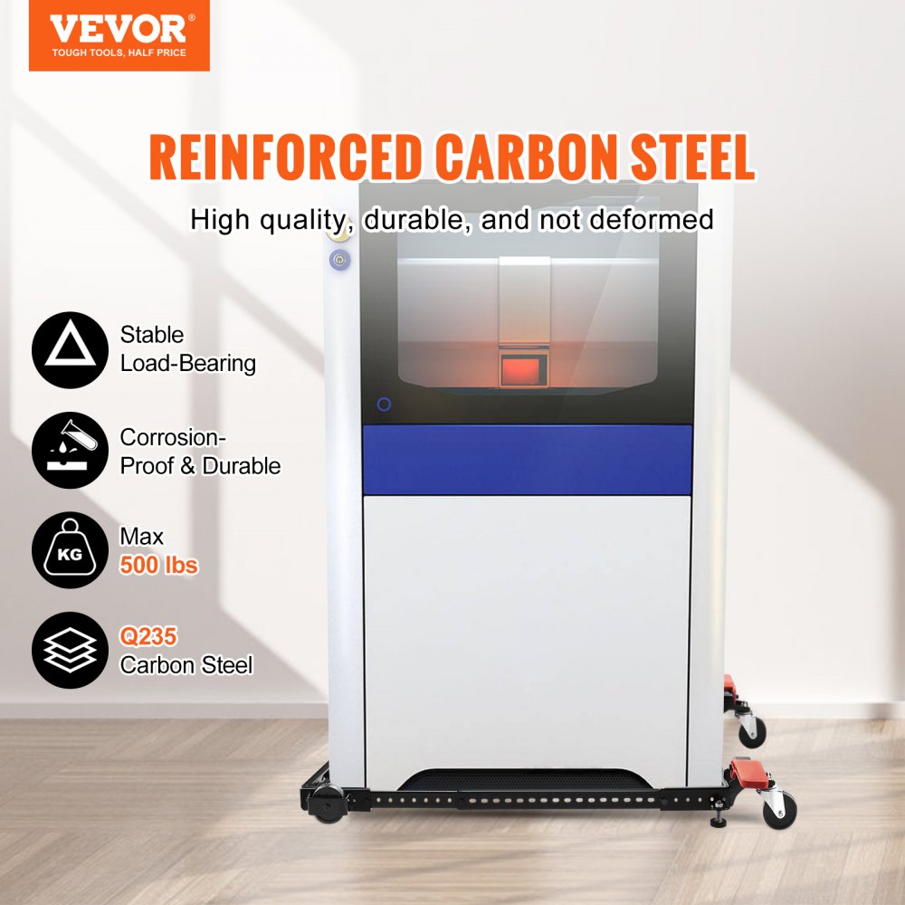 VEVOR Mobile Base, 500 lbs Weight Capacity, Adjustable from 12" x 12" to 36" x 36", Heavy Duty Universal Mobile Base Stand with Swivel Wheels, for Woodworking Equipment, Bandsaw, Power Tools, Machines