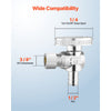 VEVOR 10 Pack Angle Stop Valve, Water Shut Off Valve 1/2" PEX x 3/8" OD Compression, 1/4 Turn Chrome Plated Brass Shutoff Valves for Bathroom Kitchen Toilet Shower Plumbing