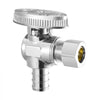 VEVOR 10 Pack Angle Stop Valve, Water Shut Off Valve 1/2" PEX x 3/8" OD Compression, 1/4 Turn Chrome Plated Brass Shutoff Valves for Bathroom Kitchen Toilet Shower Plumbing