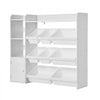 VEVOR Kids Toy Storage and Bookshelf, 4-Tier Toy Storage Organizer with 8 Flexible Plastic Bins, Kids Cubby Cabinet with Bookshelf for Study Room, Bedroom, Playroom, Classroom, Nursery, White