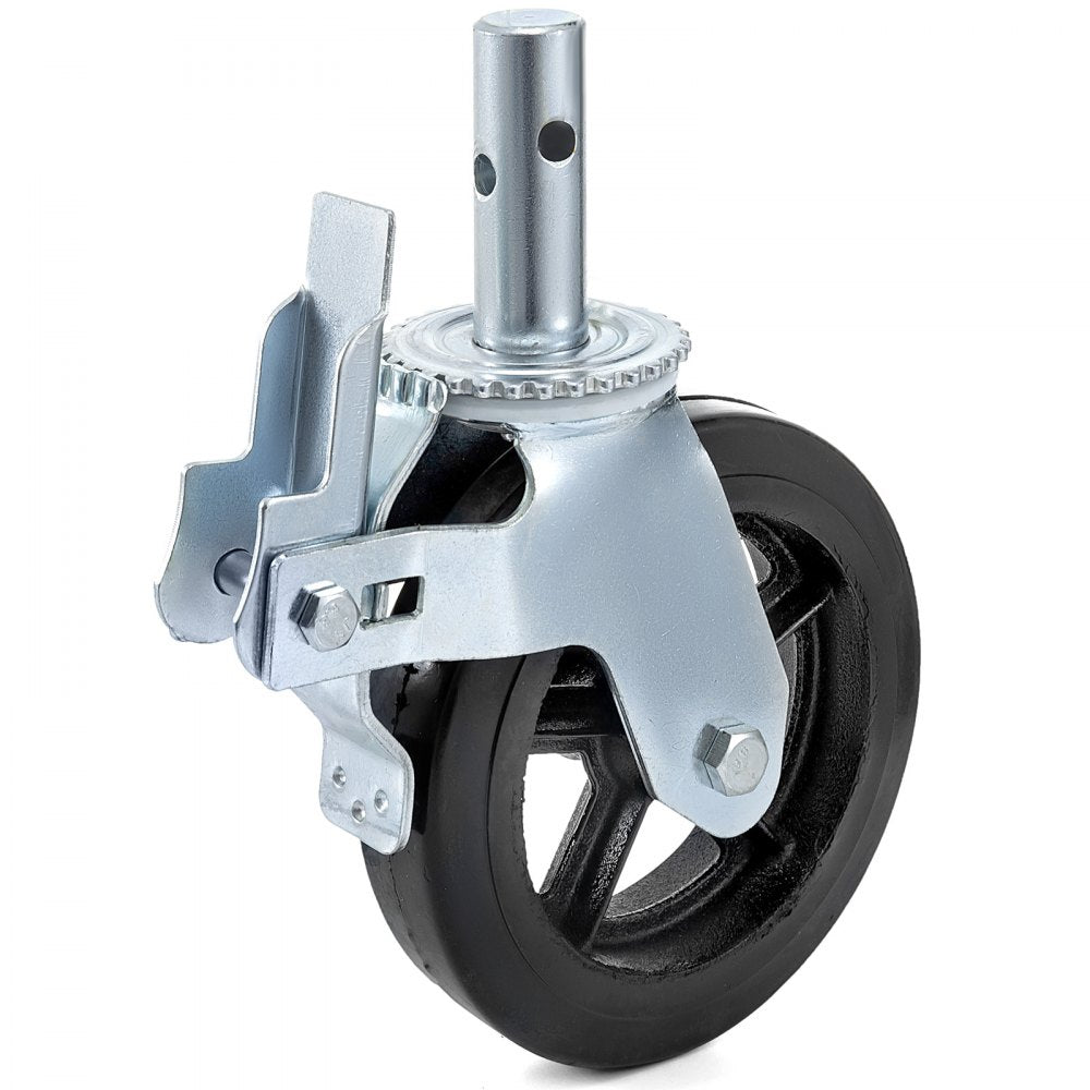 VEVOR 4 Pack 8 Inch Iron Core Polyurethane Swivel Caster With Dual Locking Brake Adjustable Legs 1100LBS Capacity per Wheel