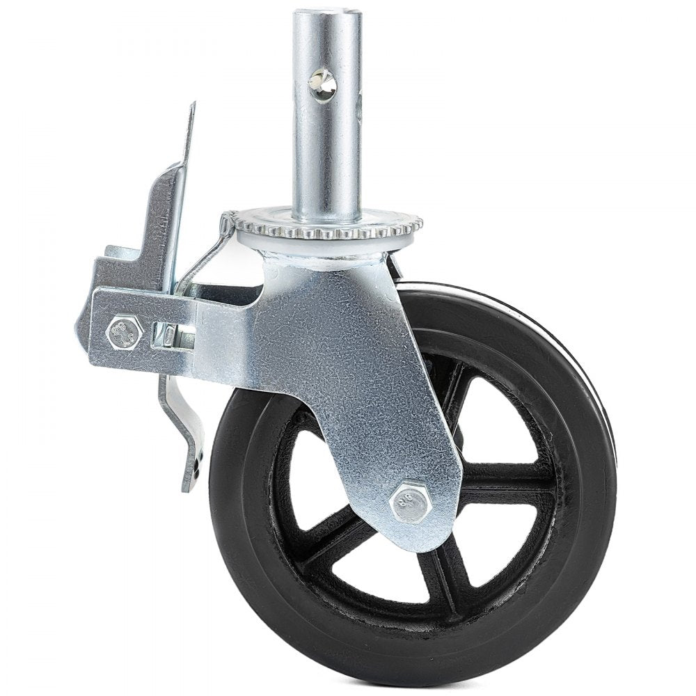 VEVOR 4 Pack 8 Inch Iron Core Polyurethane Swivel Caster With Dual Locking Brake Adjustable Legs 1100LBS Capacity per Wheel