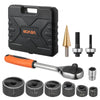 VEVOR Knockout Punch Set, 1/2 to 2 inch SLUG-Buster Ratchet Knockout Set, Ratchet Wrench Knockouts Punch Sets for Aluminum, Mild steel, Fiberglass, Plastics, 6 Die Sizes, 40Cr Steel Ko Tool Kit