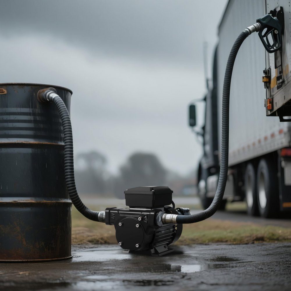 VEVOR Oil Transfer Pump 110V, 16 GPM 60 L/min, AC Electric Fuel Transfer Pump for Diesel Kerosene Biodiesel, 8 ft/2.4 m Max Suction Lift, 45 ft/13.7 m Max Lift, for Vehicles, Construction Sites, Farms