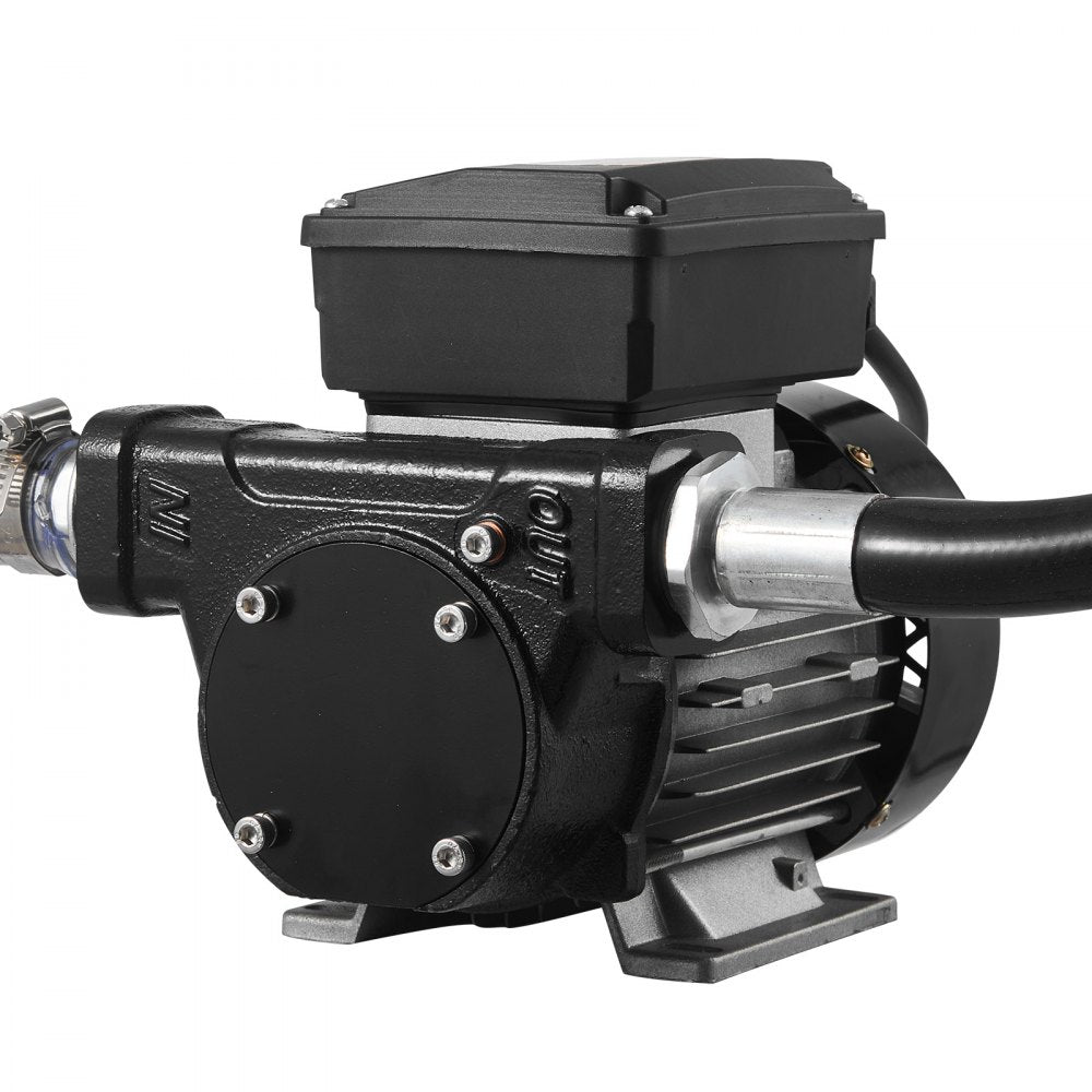 VEVOR Fuel Transfer Pump 110V, 16 GPM 60 L/min, AC Electric Oil Transfer Pump for Diesel Kerosene Biodiesel, with Auto Fuel Nozzle & 2 Hoses, 45 ft/13.7 m Max Lift, for Vehicles, Construction Sites