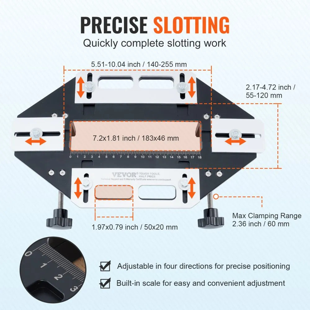 VEVOR Door Hinge Jig, Aluminum Alloy Woodworking Hole Opener, Slotting Locator, Flexible Wooden Door Hinge Hole Guide, Hinge Template Jig for Door Hinge Groove and Door Lock Installation