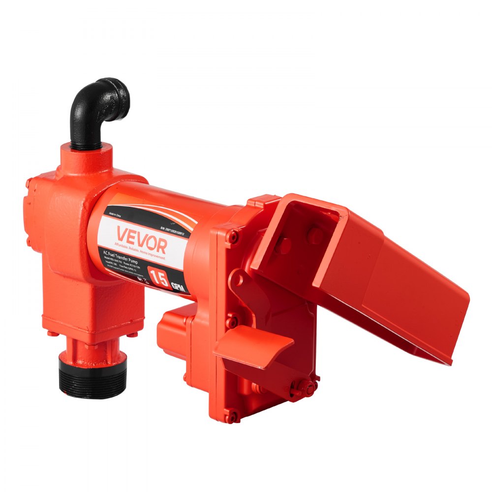 VEVOR Fuel Transfer Pump 110V, 15 GPM 57 L/min, AC Electric Oil Transfer Pump, with Auto Shut-Off Fuel Nozzle & Discharge Hose, High Flow Kit for Gasoline, Diesel, Kerosene, Biodiesel, Ethanol Blends