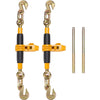 VEVOR Ratchet Chain Binder, 3/8"-1/2" Heavy Duty Load Binders, with G80 Hooks 12000 lbs Secure Load Limit, Labor-saving Anti-skid Handle, Tie Down Hauling Chain Binders for Flatbed Truck Trailer, 4 Pc