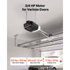 VEVOR Garage Door Opener 3/4 HP Ultra-Quiet Belt Drive WiFi Smart Opener, for Residential Garage, Includes Durable Rail, 3 Remotes, Smartphone App Control, Obstacle Sensor & LED Light, Black & White