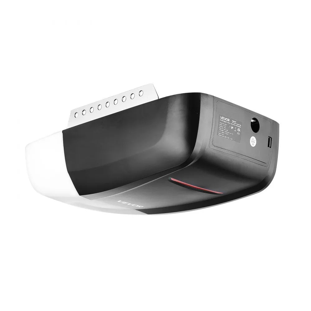 VEVOR Garage Door Opener 3/4 HP Ultra-Quiet Belt Drive WiFi Smart Opener, for Residential Garage, Includes Durable Rail, 3 Remotes, Smartphone App Control, Obstacle Sensor & LED Light, Black & White