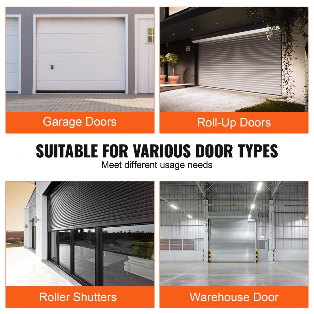 VEVOR Garage Door Seals Bottom Rubber, U Shape +O Ring Combination Garage Door Weather Stripping with Pre-drilled Aluminum Track Retainer Kit, 5/16 inch T-ends and 3 3/4 inch Width (16 Ft, Black)